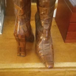 Via spiga authentic crocodile boots